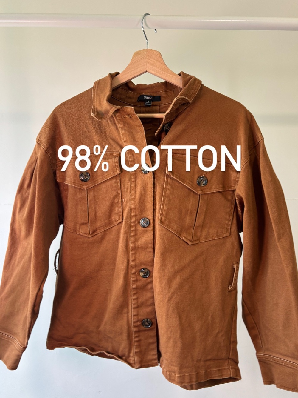 Blāshe Rust Lightweight Shirt Jacket | 98% cotton